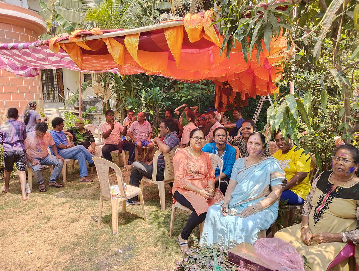 Holi celebrations in progress.